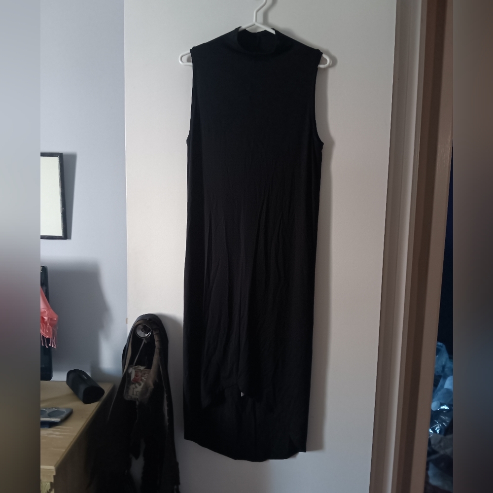 SID NEIGUM Black Finely Knit Modal Column Dress 4